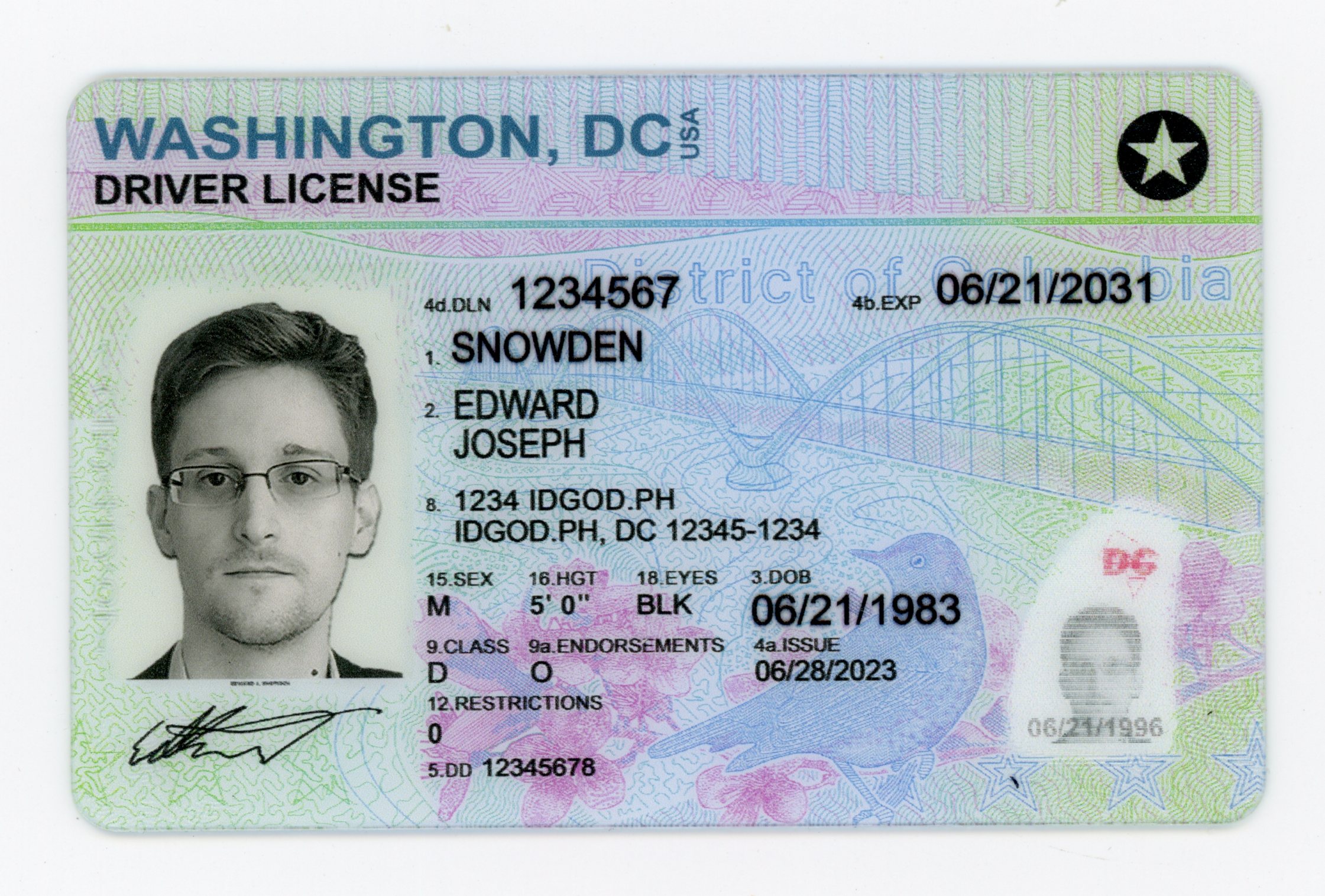 High-Quality District Of Columbia Fake ID with Security Features